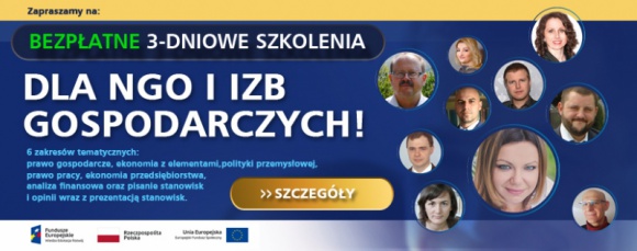 Bezpłatne szkolenie w Łodzi dla NGO i Izb Gospodarczych! BIZNES, Gospodarka - Instytut Krajowej Izby Gospodarczej zaprasza NGO oraz Izby Gospodarcze na bezpłatne szkolenie w Łodzi (Hotel Restaurant Campanile). Termin: 19-21 marca 2018.