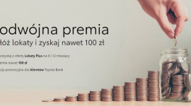 Nawet 100 zł premii za założenie lokat w Toyota Bank BIZNES, Finanse - Toyota Bank Polska rusza ze swoją najnowszą akcją promocyjną ?Podwójna premia za lokaty?. W ramach akcji, klienci którzy założą Lokatę Plus na 6 lub 12 miesięcy, mogą otrzymać premię pieniężną w wysokości do 100 zł. Z akcji można skorzystać do 15 stycznia 2021 roku.