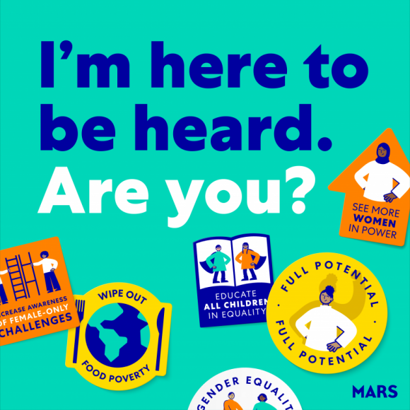 Media i PR, BIZNES - W nowej kampanii crowdsourcingowej #HereToBeHeard Victoria Mars, Członkini Zarządu i ambasadorka programu Mars - Full Potential, wzywa globalny biznes, aby wysłuchał głosów kobiet z całego świata i podjął działania, które pomogą im rozwijać w pełni ich potencjał., Mars #HereToBeHeard ? globalna kampania na rzecz równości płci Media i PR, BIZNES - W nowej kampanii crowdsourcingowej #HereToBeHeard Victoria Mars, Członkini Zarządu i ambasadorka programu Mars - Full Potential, wzywa globalny biznes, aby wysłuchał głosów kobiet z całego świata i podjął działania, które pomogą im rozwijać w pełni ich potencjał.