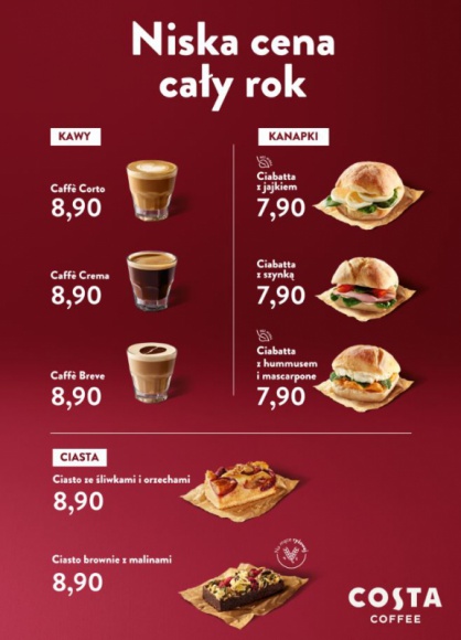 Oferta ?Niska cena cały rok" w Costa Coffee Firma, BIZNES - Oferta ?Niska cena cały rok" w Costa Coffee